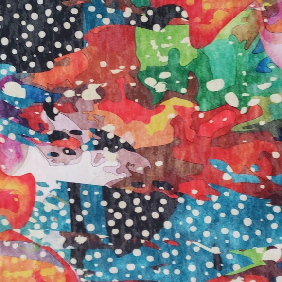 Amma made in LA Top Tunic Multi Colore Abstract Animal Design  3/4 Sleeve, Sz S - Picture 11 of 16